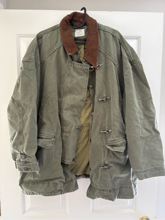We The Free Jackets & Blazers - We The Free Olive Green Field Jacket with Brown Corduroy Collar